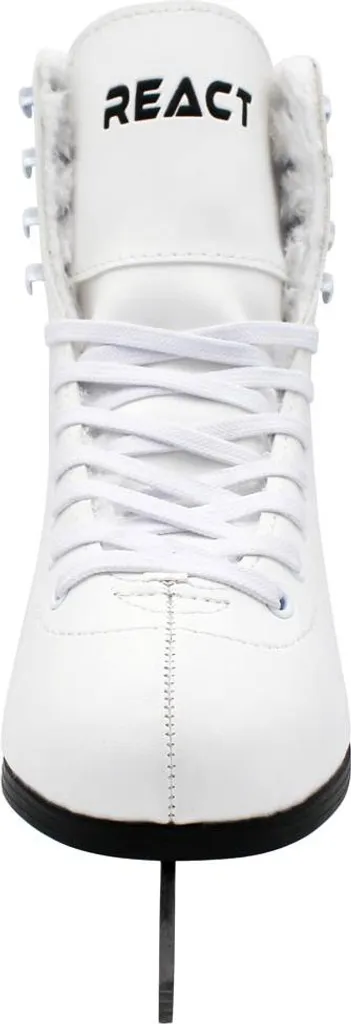Patins à glace React blanc EU35 avec lame acier et maintien renforcé