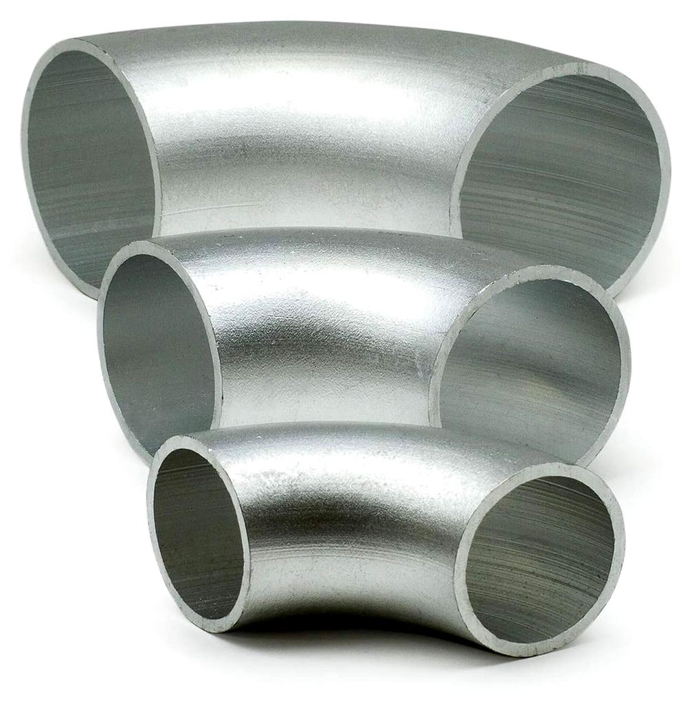 16 Stück Aluminium Rohrbogen 90° Norm 3 Ø 100x3mm AW 6060 - Alu Schweißbogen - Rundrohrbogen Hosenrohr AlMgSi - Aluminium Rohrbögen in untersc...