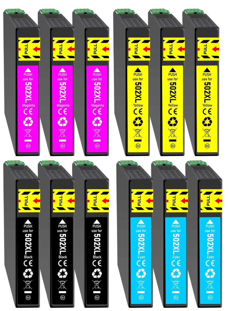 12er Sparpack Druckerpatronen ersetzt Epson 502XL (502) für Produktbild 