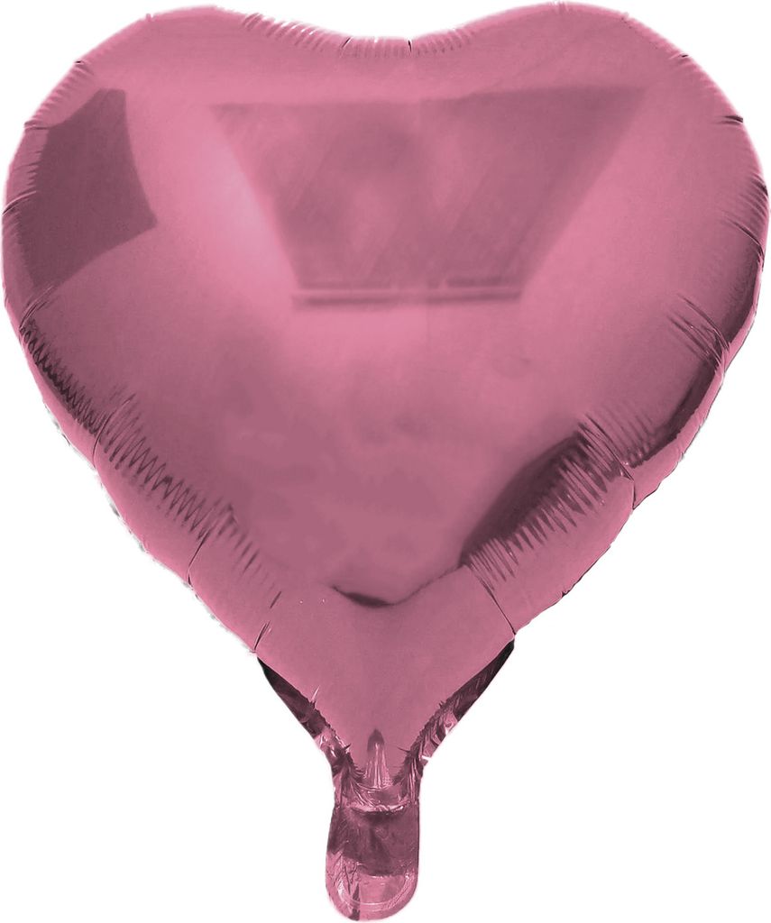 Folienballon Herz, rosa, ca. 45 cm Produktbild 