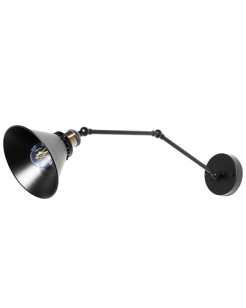 BELIANI Zestaw 2 lamp ściennych czarny metalowy klosz Zdjęcie produktu 