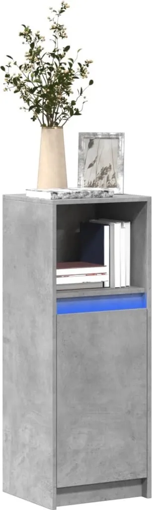 vidaXL Credenza LED Grigio Cemento 38x34x100 cm | Mobiletto Moderno