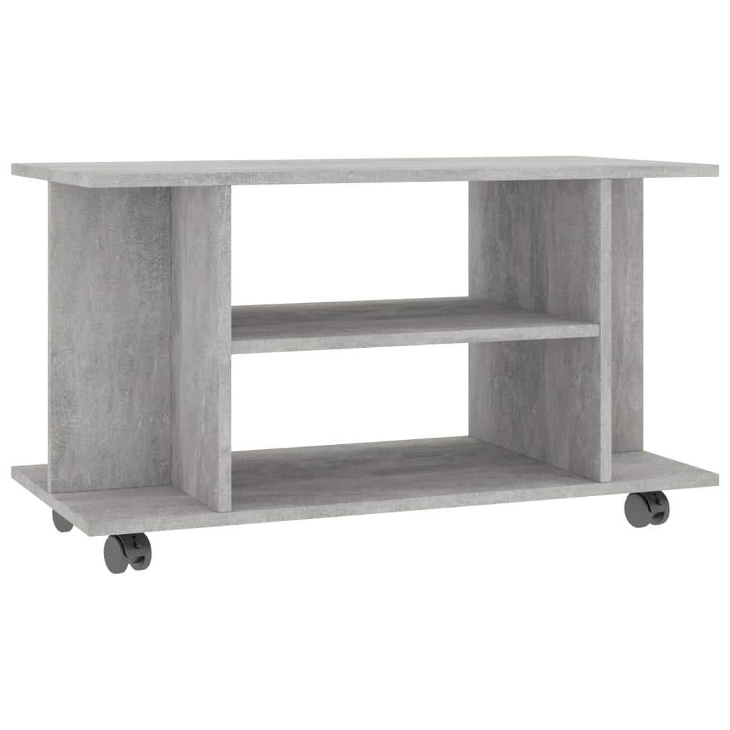 Mobile TV con rotelle grigio cemento 80x40x45 cm materiale Immagine del prodotto 