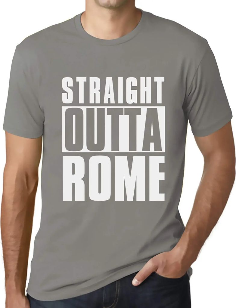 Herren Grafik T-Shirt Direkt aus Rom – Straight Outta Rome – Öko-Verantwortlich Vintage Jahrgang Kurzarm Lustige Druck Geburtstag Geschenk Mann