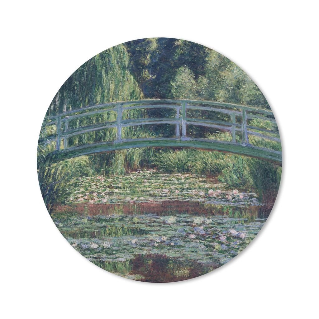 MuchoWow Mauspad Mousepad Die japanische Brücke und die Seerosen - Claude Monet 50x50 cm - Mousepads - Maus Mat - Pad - Mausunterlage - Vinyl