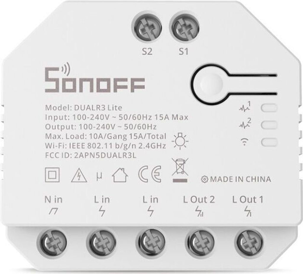 Smart Wi-Fi switch WiFi Sonoff Dual R3 Lite Obrázok produktu 