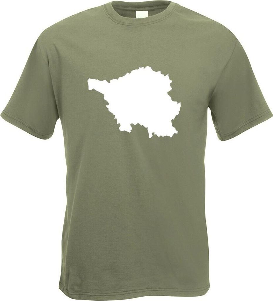 Kiwistar - T-Shirt - Olive - Saarland Deutschland Silhouette Motiv Bedruckt Funshirt Design Print - mit Motiv Bedruckt - Funshirt Design - Sport - ...