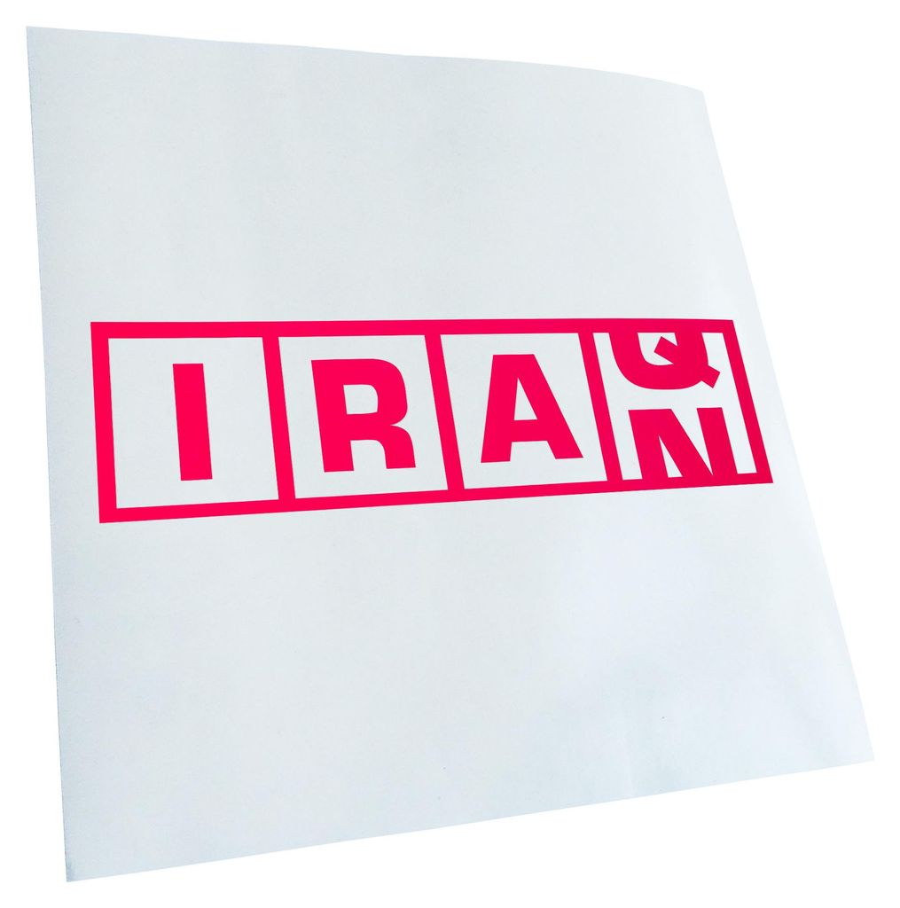 Kiwistar - Autoaufkleber - neonpink - 60 x 18 cm - Iraq Iran - Heckscheibenaufkleber - Aufkleber für Auto Kfz Fahrrad, LKW, Truck Mofa