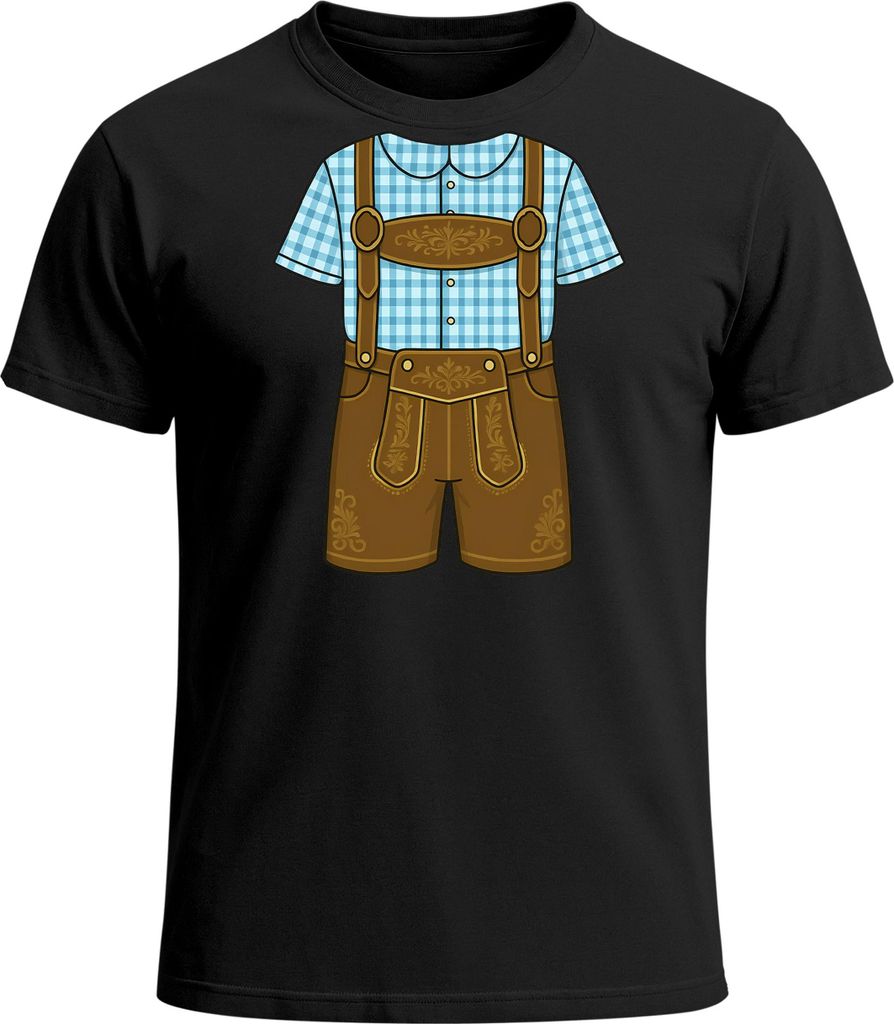 Herren T-Shirt für das Lederhosen Trachtenlook Fun-Shirt Trachtenshirt Bierfest Outfit lustig Moonworks