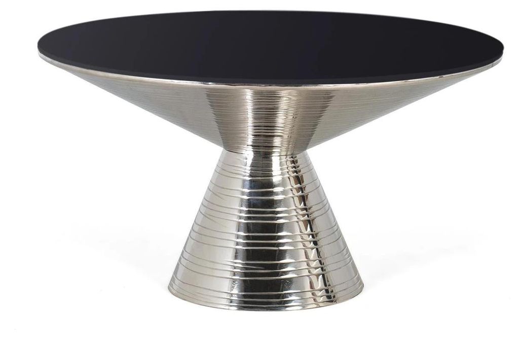 Couchtisch Delfine aus gehärtetem Glas und Metall, 43 cm x 75 cm x 75 cm Giner y Colomer