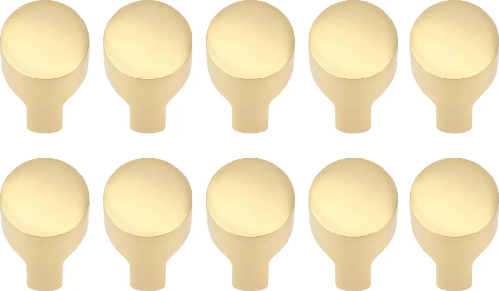 Natural Goods Berlin pomolo per mobili KNOPF, pomolo per mobili, pomolo per armadi, pomolo per cassetti e porte, oro (spazzolato), 10 pezzi