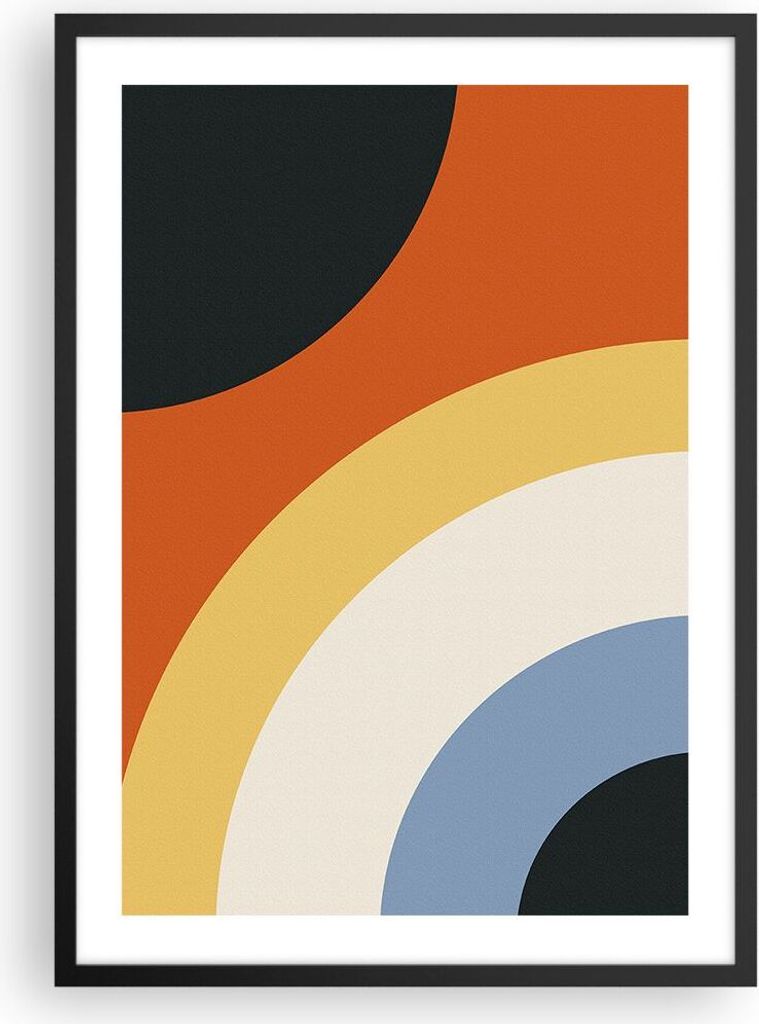 Gerahmtes Poster - Schwarzer Rahmen - Abstraktion die Farben Radius - 50x70 cm - Wand Bild - Wanddeko - Wandbilder - Wandposter - Bilderrahmen - Bi...