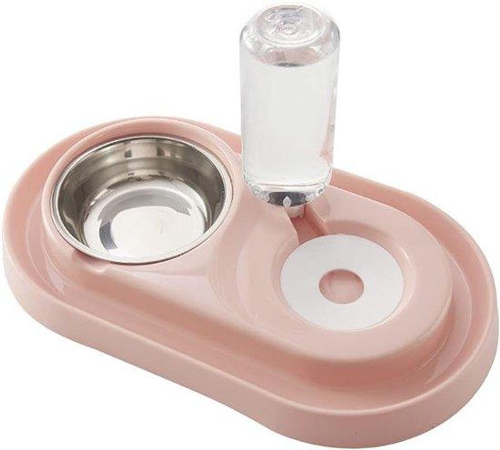 Automatische Wasserdispenser für kleine bis mittelgroße Haustiere, RVS, ohne Morren, Doppelhundeschalen