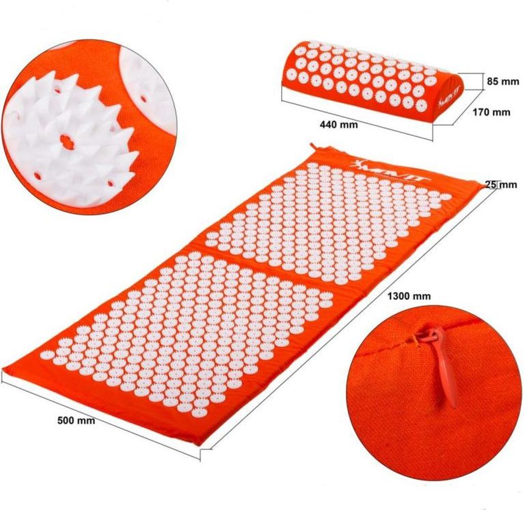 MOVIT Akupresúrna podložka s vankúšom, 130x50 cm, oranžová Obrázok produktu 