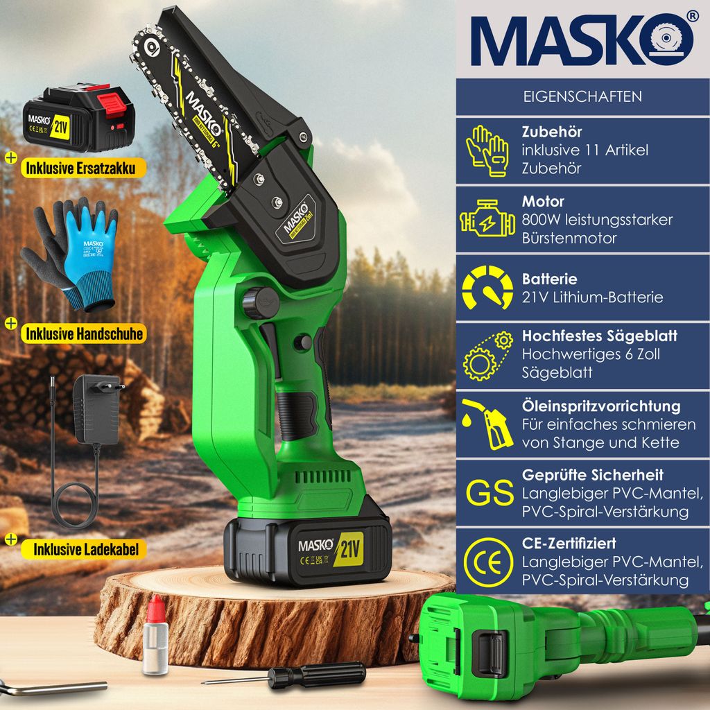 MINI KETTENSÄGE MIT Akku, 6-Zoll-Handkettensäge Für Astschere Und