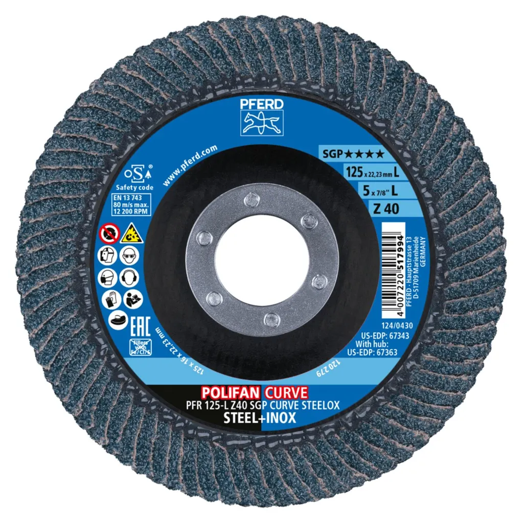 Meulage de soudure d'angle avec Disque POLIFAN CURVE 125 mm Z40 Lot de 2