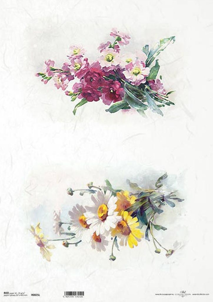 ITD Reispapier Decoupage Bastelpapier, A3 825L Frühlingsblumen, Kamille