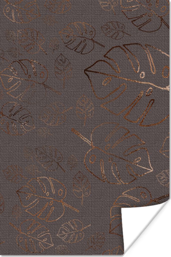 MuchoWow Poster Muster - Grau - Bronze - Luxus 60x90 cm - Wanddekoration