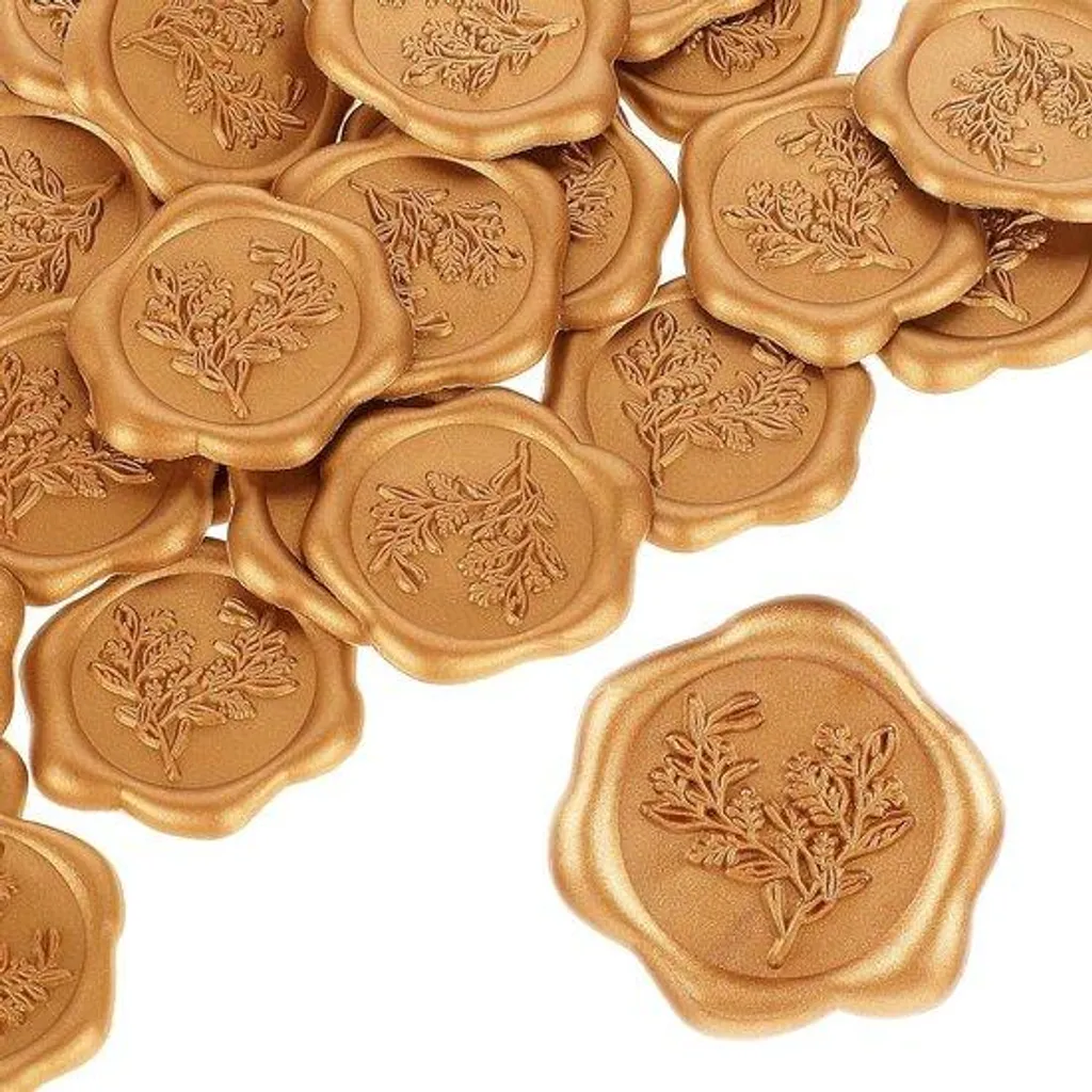 Sceaux adhésifs en aluminium rose doré pour décoration de faire-part