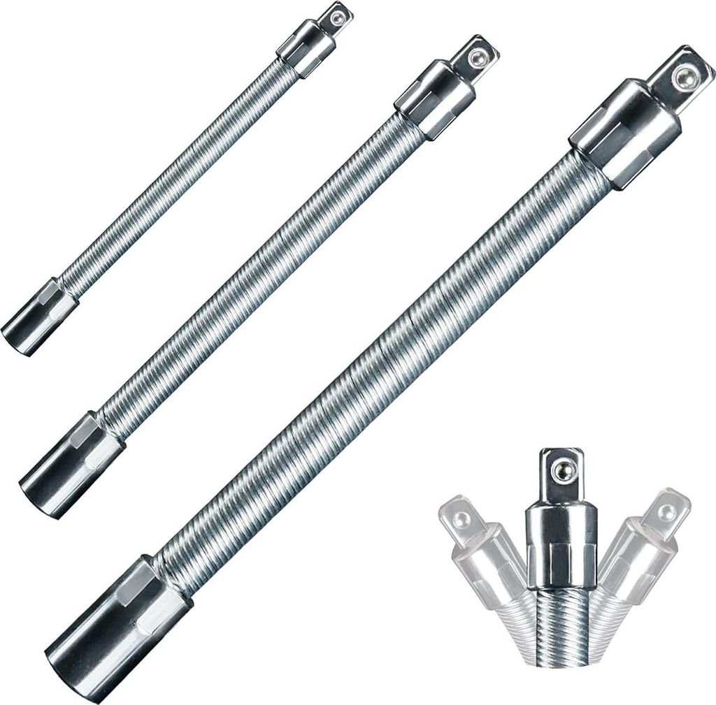 Flexibler Steckschlüssel-Verlängerungssatz, 3-teilig, 1/2", Produktbild 