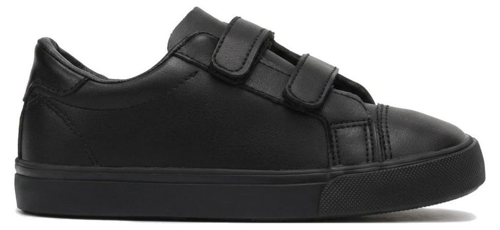 Kinder Kunstleder Sneaker Klettverschluss Freizeitschuhe Schwarz Fabriano Gr.29