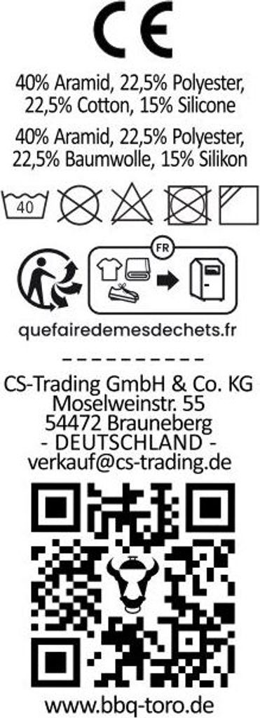BBQ-Toro Grillhandschuhe (2 Stk.), hitzebeständig + Produktbild 3