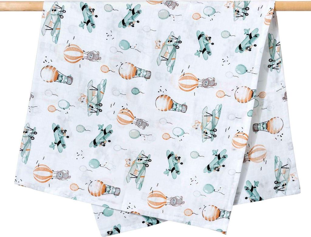 Musselin Mullwindeln – Wickeldecke 120 x 120 cm - Balloon Produktbild 