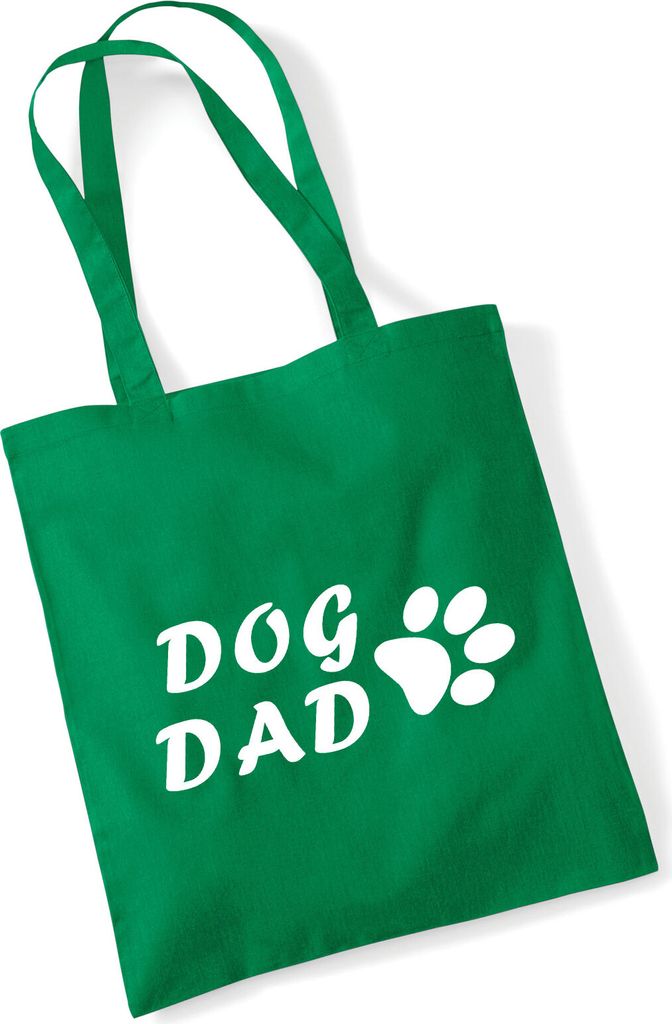 Huuraa Jutebeutel Dog Dad Tapse 10 Liter Kelly Green Baumwolle Tasche Geschenkidee