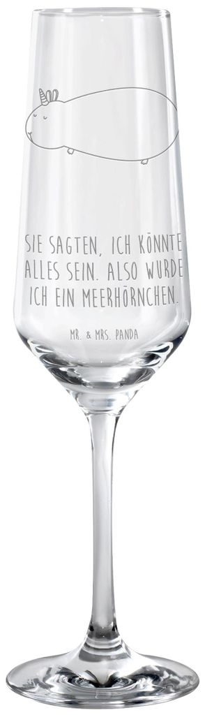 Mr. & Mrs. Panda Glas Einhorn Meerschweinchen - Transparent - Geschenk, Unicorn, Einhörner, Meerschwein, Sektflöte, Trinkglas, Kelchglas, Meerhö...