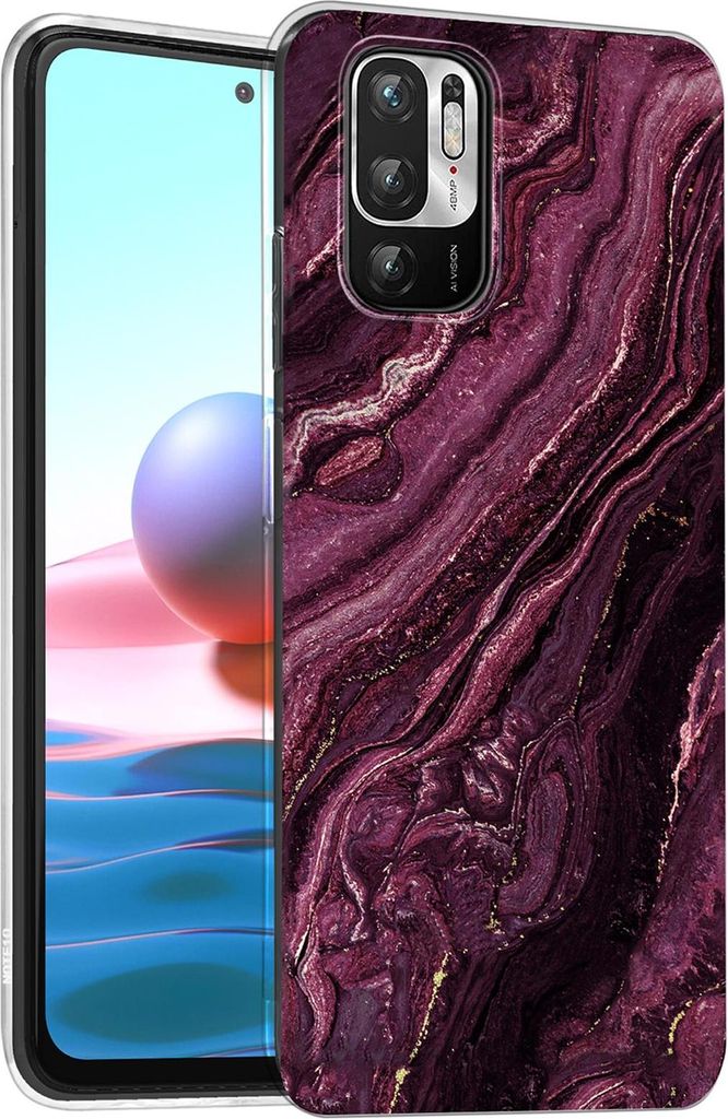 Hülle für Xiaomi Redmi Note 10 5G Schutzhülle Marmor Motiv Handy Case Silikon Slim Cover