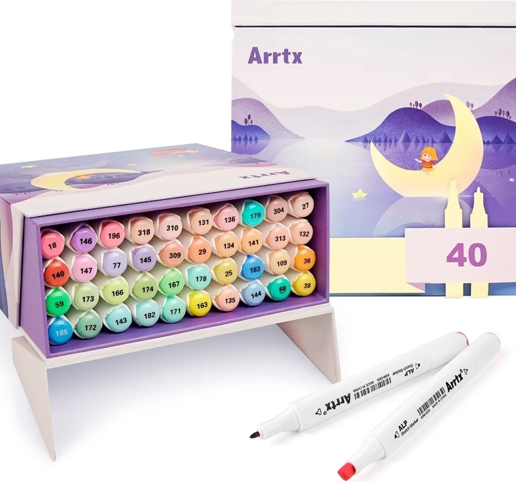 Marqueurs Arrtx Pastel Fine & Chisel double pointe encre alcool x40 - 2