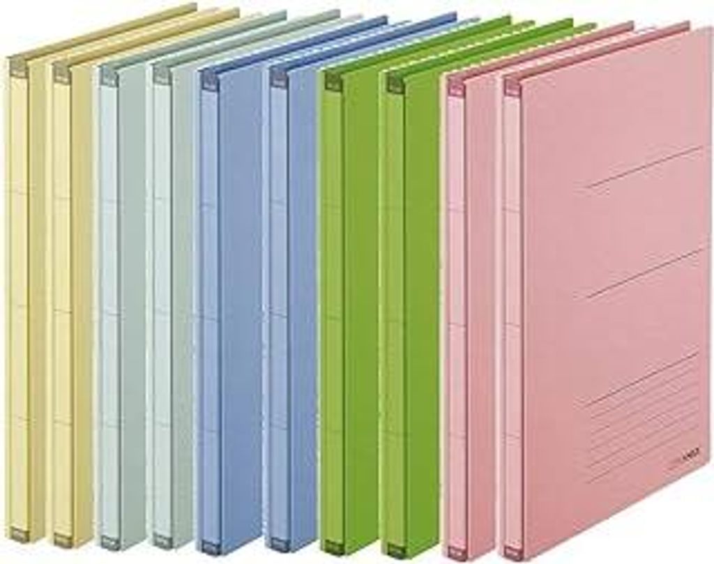 PLUS Japan, Zero Max Platzsparordner farbig sortiert, 10er Pack (1 x 10 Ordner)