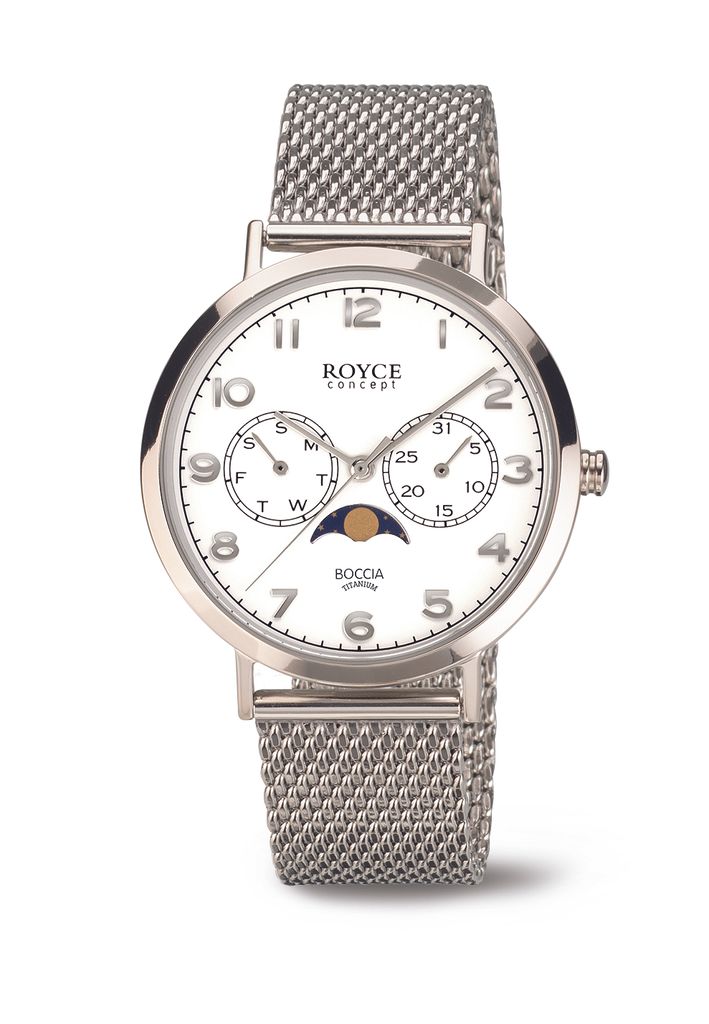 Boccia Royce Damen Uhr 3612-04 Titan Quarz Mondphase
