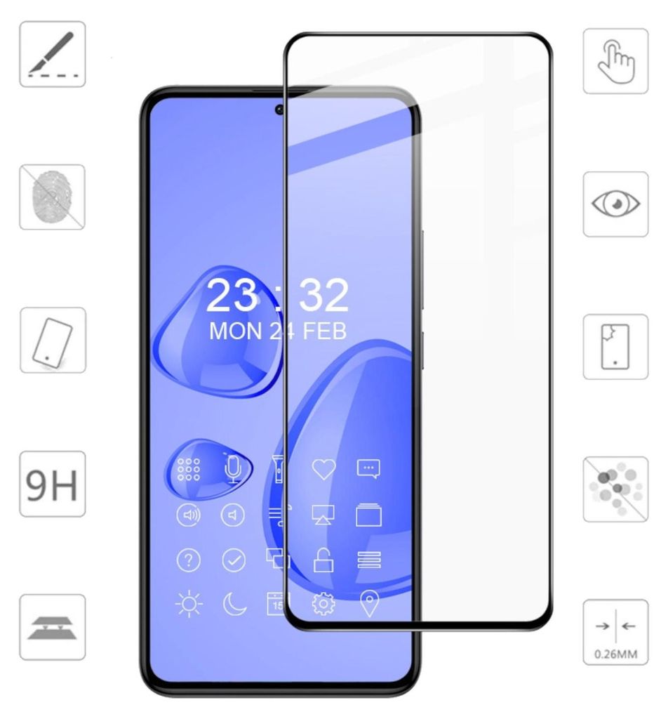 Per Xiaomi Poco F5 3D Display pieno LCD H9 vetro temperato Immagine del prodotto 