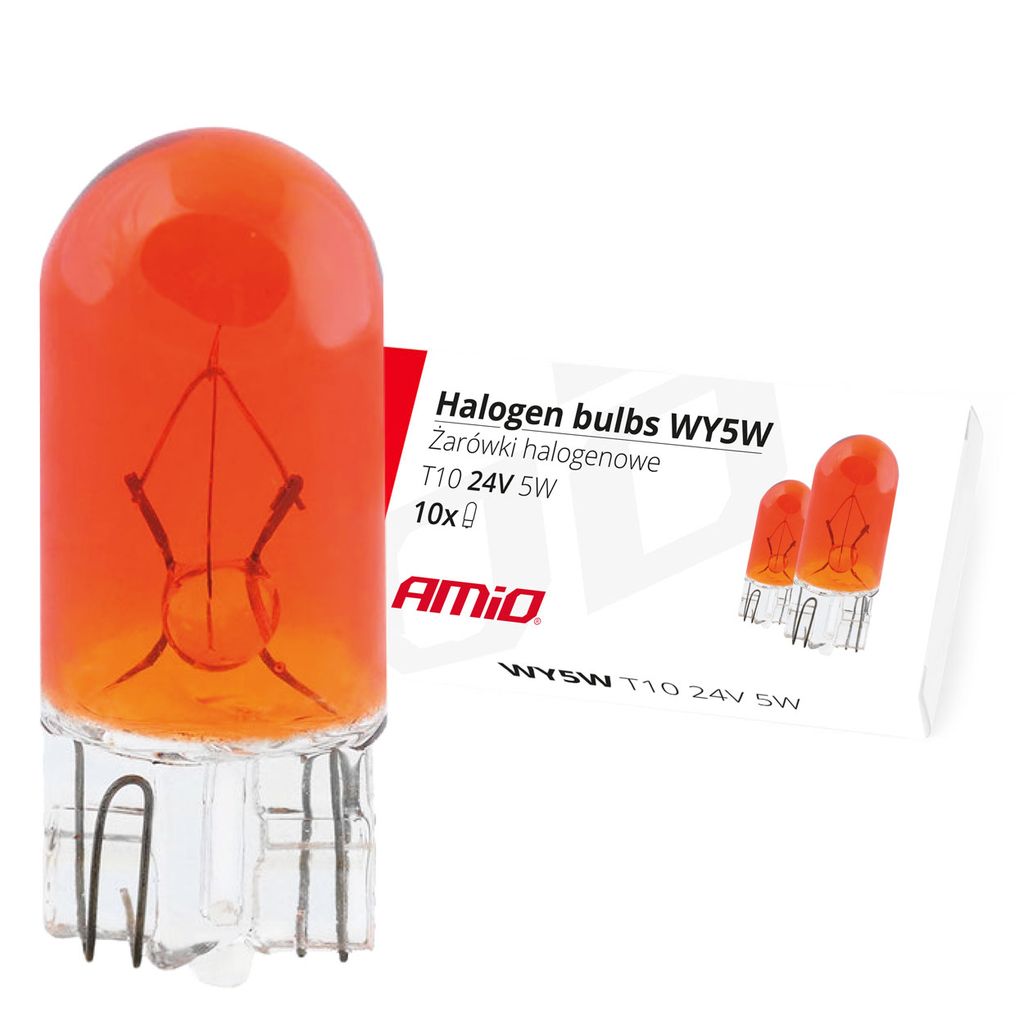 Halogenlampen T10 WY5W 5W 24V Amber 10er-Pack für Blinker und Begrenzungsleuchten