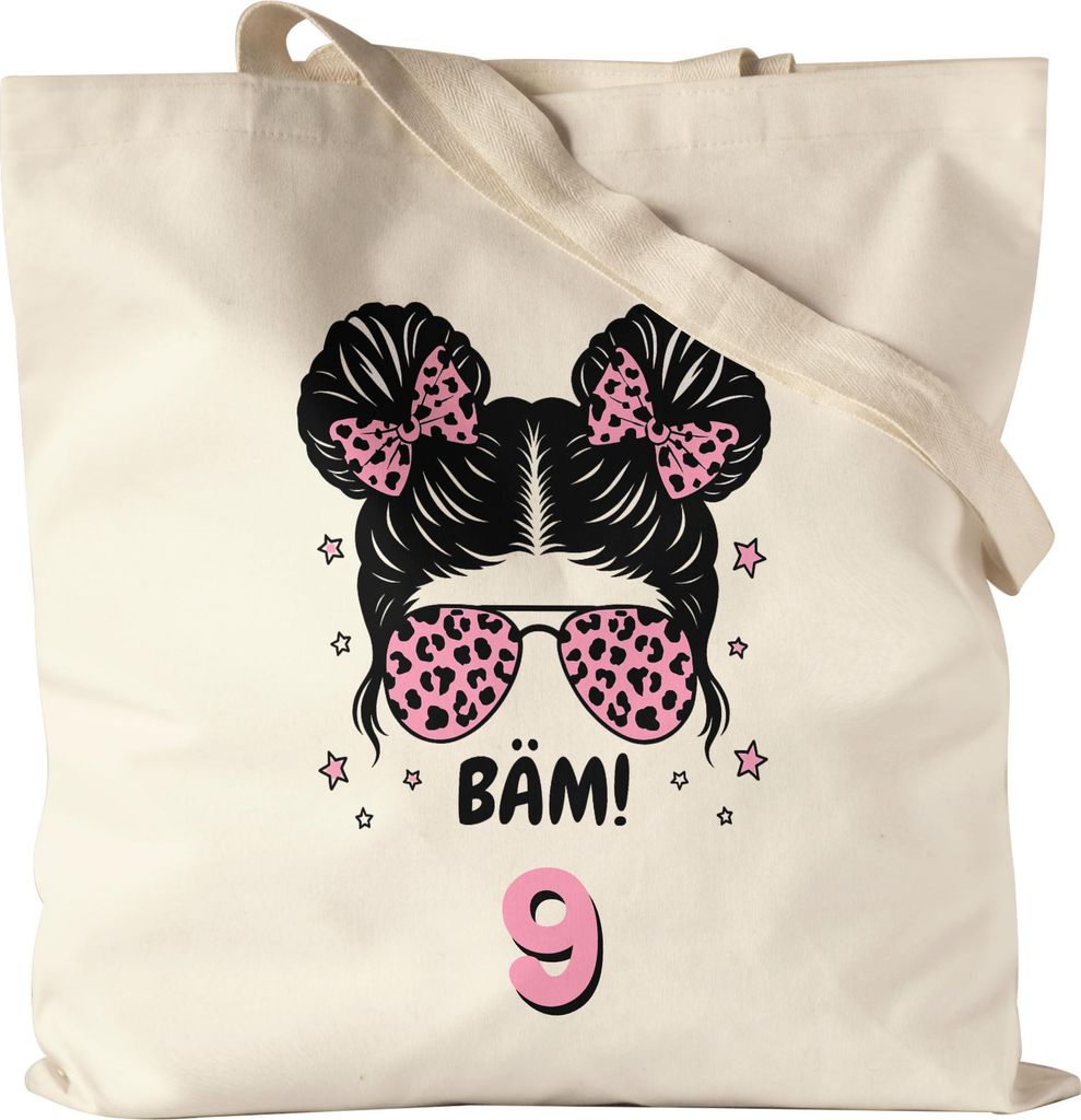 Bäm 9 Geburtstag Tragetasche Mädchen Geschenk Kindergeburtstag Partydeko Überraschung cooles Motiv originelle Geschenkidee