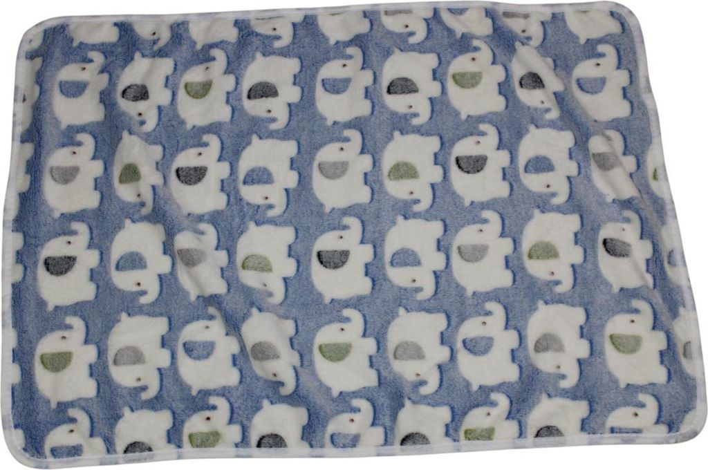 Pettimania Fleece Decke mit Elefanten-Motiv blau, Maße: 40 x 60 cm