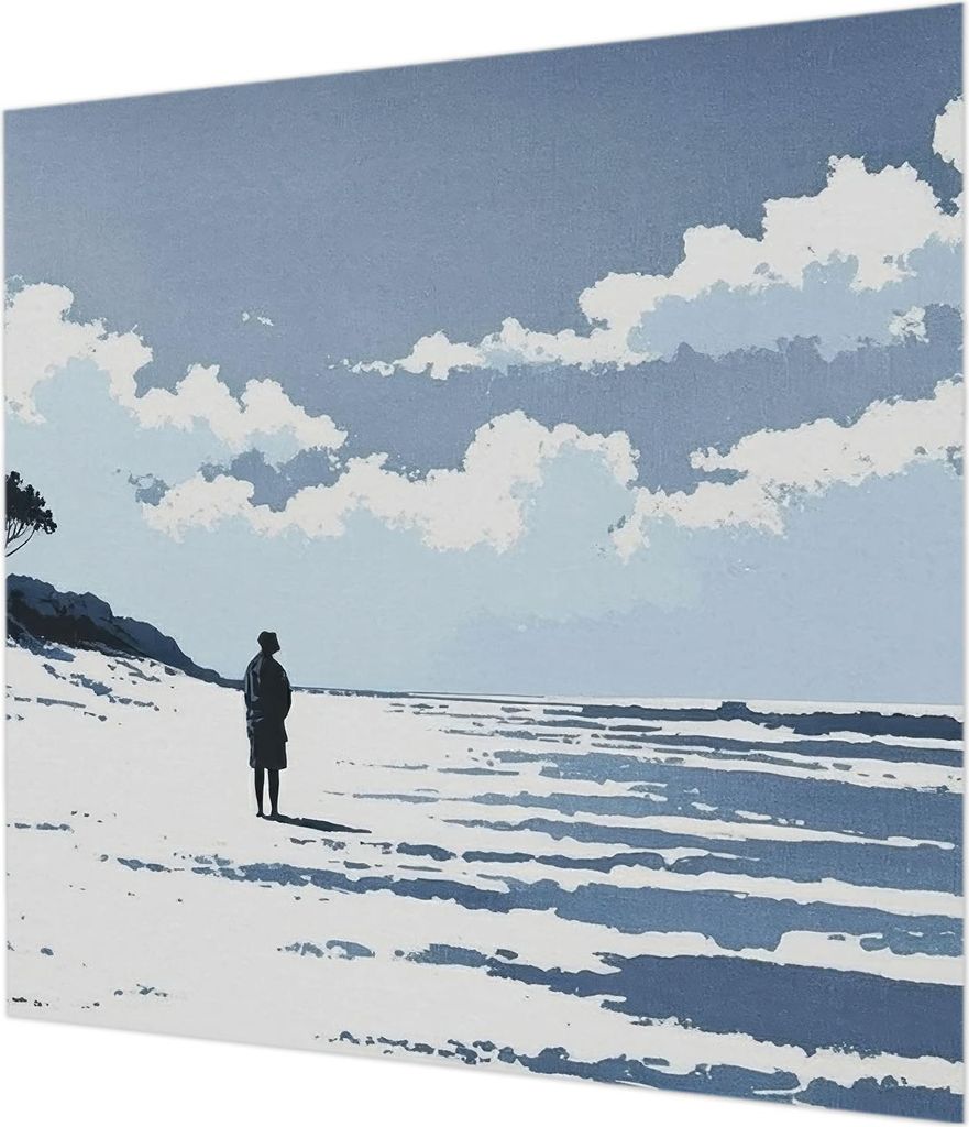 Wandtapete - Dekorative Tapete für Wohnzimmer - Tapetenfolie für Wanddekoration - 250x250 cm - Stille am Strand