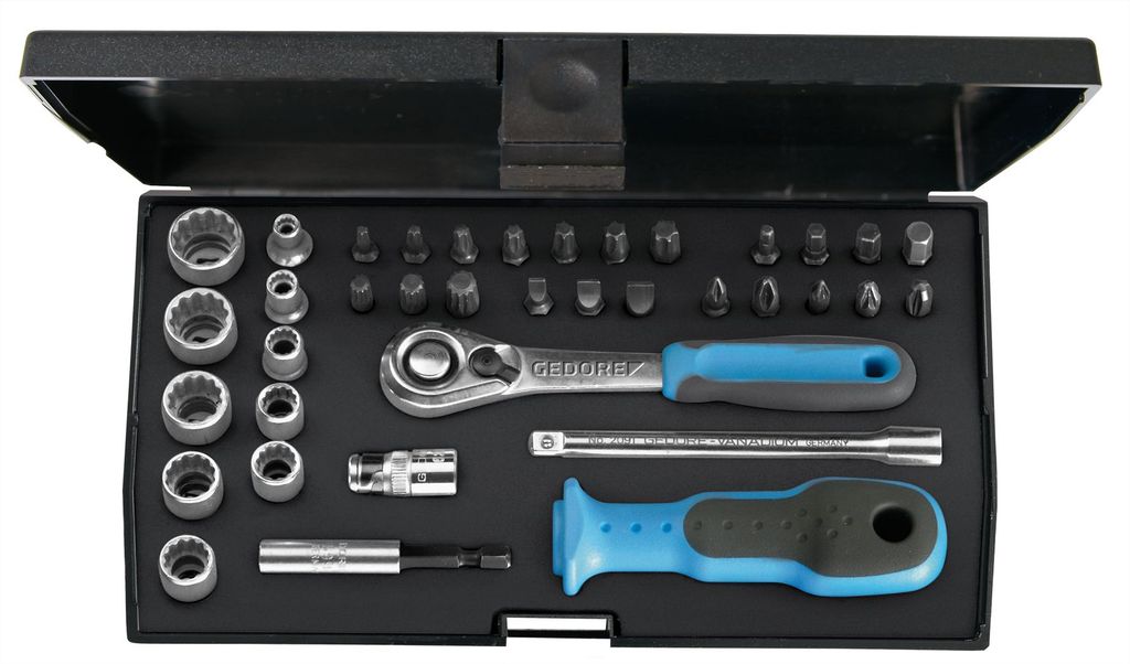 GEDORE D 20 KAU-20 Steckschlüssel-Satz 1/4" 37-teilig UD-IN-IS-PH-PZ-TX, 2010348