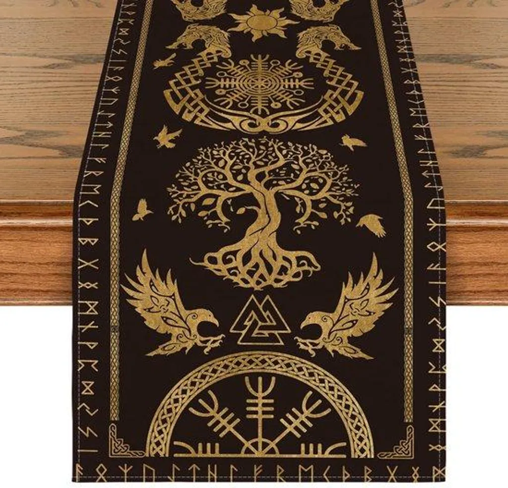 Chemin de table Vikings dorés Feest 40x180 cm pour sublimer votre déco