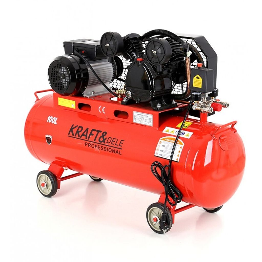 Kraft&Dele KD402 Ölfreier Kompressor Zweizylinder 100l 230V Produktbild 