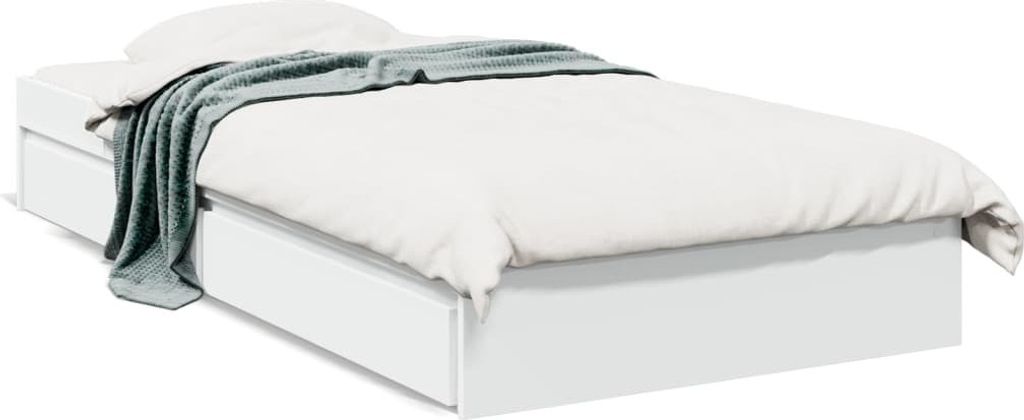 vidaXL Bettgestell mit Schubladen Weiß 90x200 cm Holzwerkstoff
