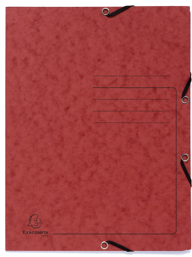 Exacompta Porte-documents A4 Rouge en Carton Colorspan 355g avec Élastique