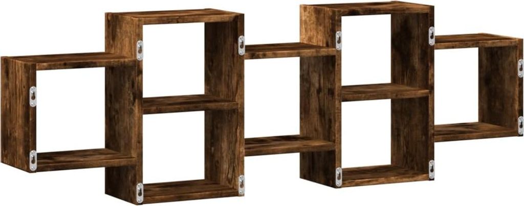 vidaXL Wandregal Räuchereiche 129x18x42 cm Holzwerkstoff