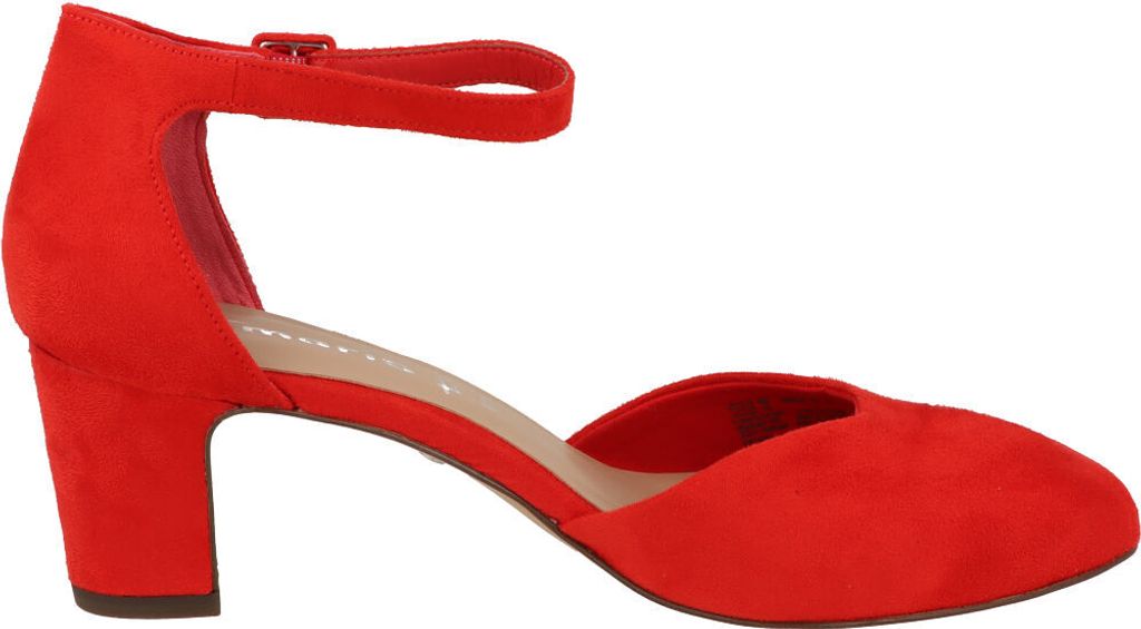 Tamaris Damen Pumps Fesselriemen Blockabsatz samtige Haptik Produktbild 9