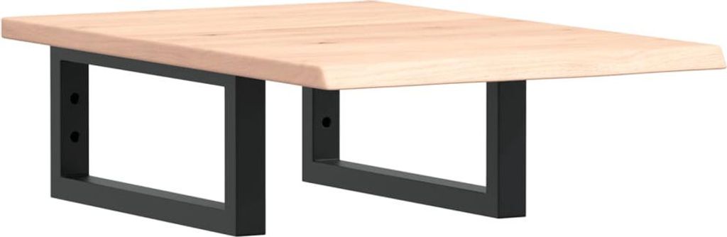 vidaXL Waschtischplatte mit Halterung Stahl und Massivholz Eiche