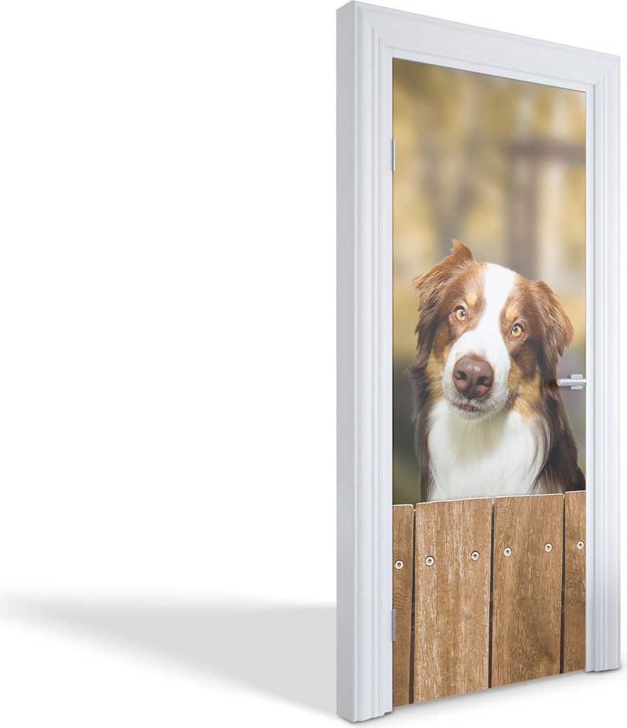Selbstklebende Türfolien Kreativ Türtapeten Wandsticker - Neugieriger Hund - 75 x 205 cm
