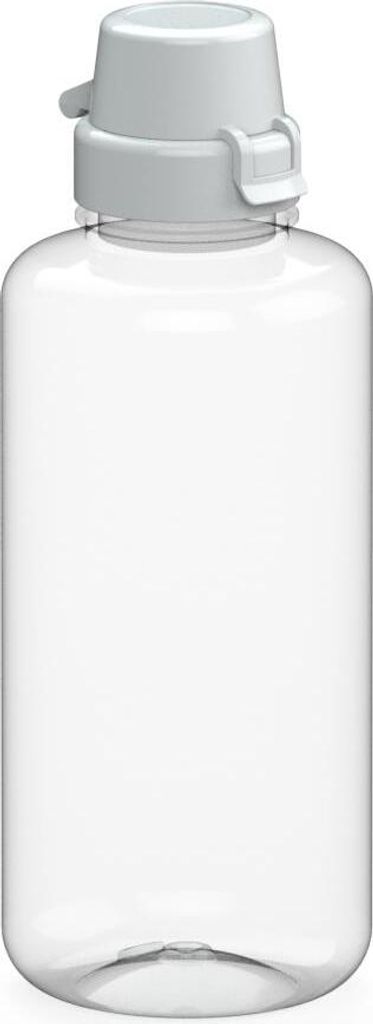 Trinkflasche 1 Liter "School" - Tritan Wasserflasche ideal für Kindergarten, Schule und Freizeit - BPA-freie Flasche - transluzent-blau/schwarz