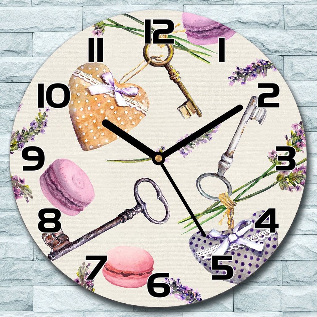 Wanduhr aus Glas Rund fi 30 Französisch ländlich Quarz Deko Schlafzimmer Büro