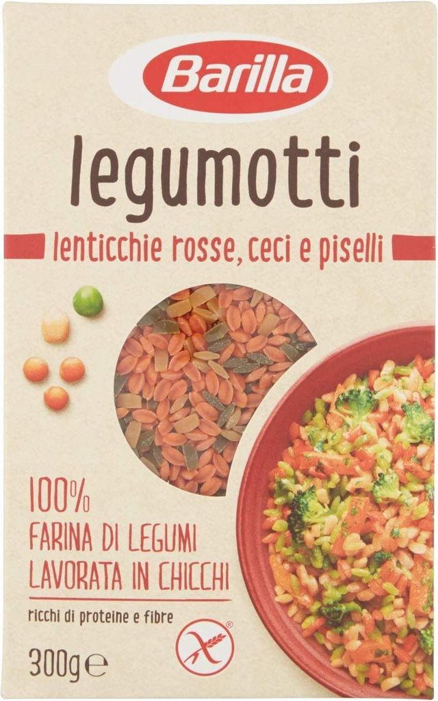 Barilla Legumotti Lenticchie Rosse Ceci e Piselli Rote Linsen, Kichererbsen und Erbsen Reich an Eiweiß und Ballaststoffen Glutenfrei 300g